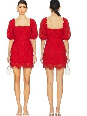 LOVERS + FRIENDS Jacquard Babydoll Mini Dress - Size M
